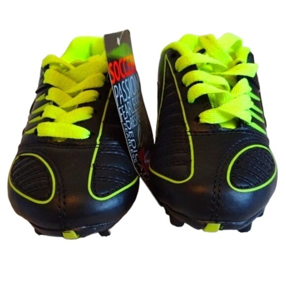 Eletto Kids Outdoor Soccer Shoes Cleats Mondo RB Jr. Black/Fluo Yellow Y9 - Picture 5 of 11